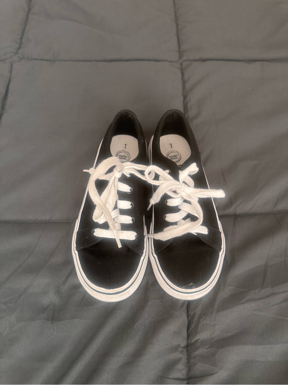 Classic Black Canvas Lace-Up Sneakers